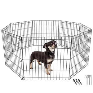 ZENY 24"W x 24"/30"/36"/42"/48"H Pet Dog Playpen Foldable 8 Panels Metal Dog Exercise Pen Dog Fence Indoor Outdoor Easy Setup