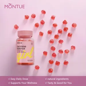 Montue Premium Feminine Balance Gummies pH Balance with Prebiotics & Lactobacillus Probiotic Blend Hawaiian Pineapple Vegan 60 Gummies 30 Easy Daily Dose Natural Ingredients Tasty Good for You