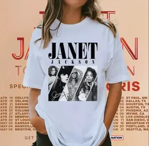 Janet Jackson 2024 Tour Together Again Summer T-Shirt Signature Unisex Gif Fan
