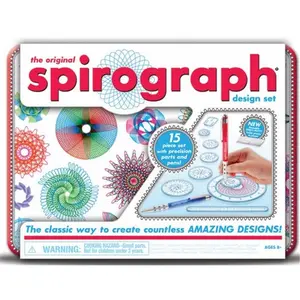 Spirograph Classic 15-Piece Design Storage Tin Set by Kahootz LLC, Art Materials for Creative Crafting, Ideal for Ages 8+