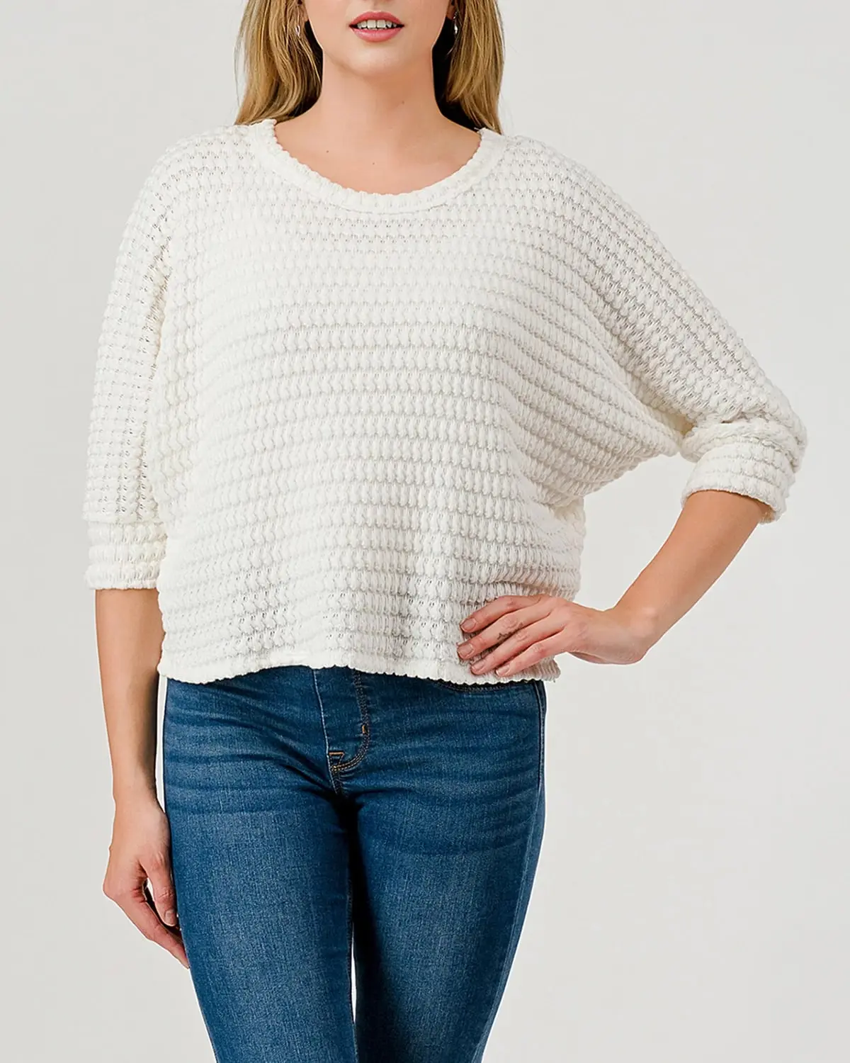 Cuffed Half Dolman Sleeve Top