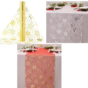 Snowflake Table Runner Roll, 9 Feet Long, 11.02 Inches X 108.27 Inches, Perfect for Weddings, Birthdays, Christmas Parties