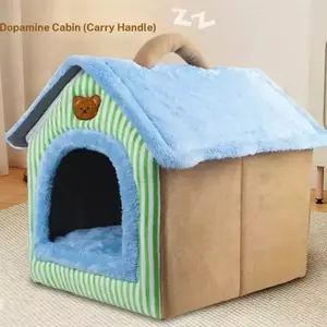 Foldable Pet Bed for Cats and Dogs, Washable Comfortable Warm Puppy Cave Nest Sofa, Ideal for Small Pets, Cozy and Durable Design, Soft Sided Kennel