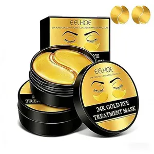 120 Pcs 24K Gold Under Eye Patches, 60 Pairs Under Eye Masks, Gel Eye Pads Skincare, Puffy Eyes and Dark Circles – Collagen Infused Hydrogel Eye Mask for Anti Aging, Skincare Treatment for Women