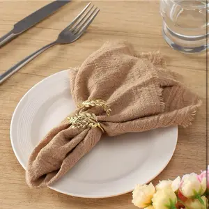 Annie Cloth Napkin Set of 6 Brown & Grey 16inx16in Cotton Polyester Disposable Eco-Friendly Tableware for Any Occasion