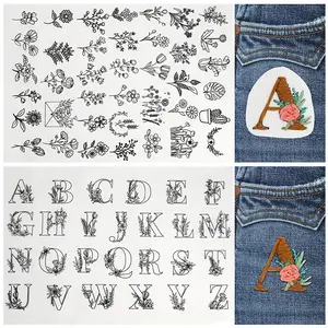 Water Soluble Stabilizer Embroidery Patterns, Handmade Needlepoint Fabric Patches, Floral Daisies Butterflies Designs, Washable Paper Sheets