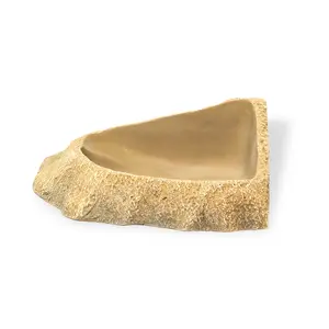 Reptile Feeding Water Dish Corner Bowl Resin Reptile Tank Accessories Food Bowl for Leopard Gecko Lizard Frog Snake Chameleon Tortoise