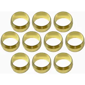 Brass Compression Fitting Ferrule Sleeve Tube Fitting (3/4" Tube OD) Air Condition Refrigeration- 10 PK - Anillo de Compresion Para Tuberia