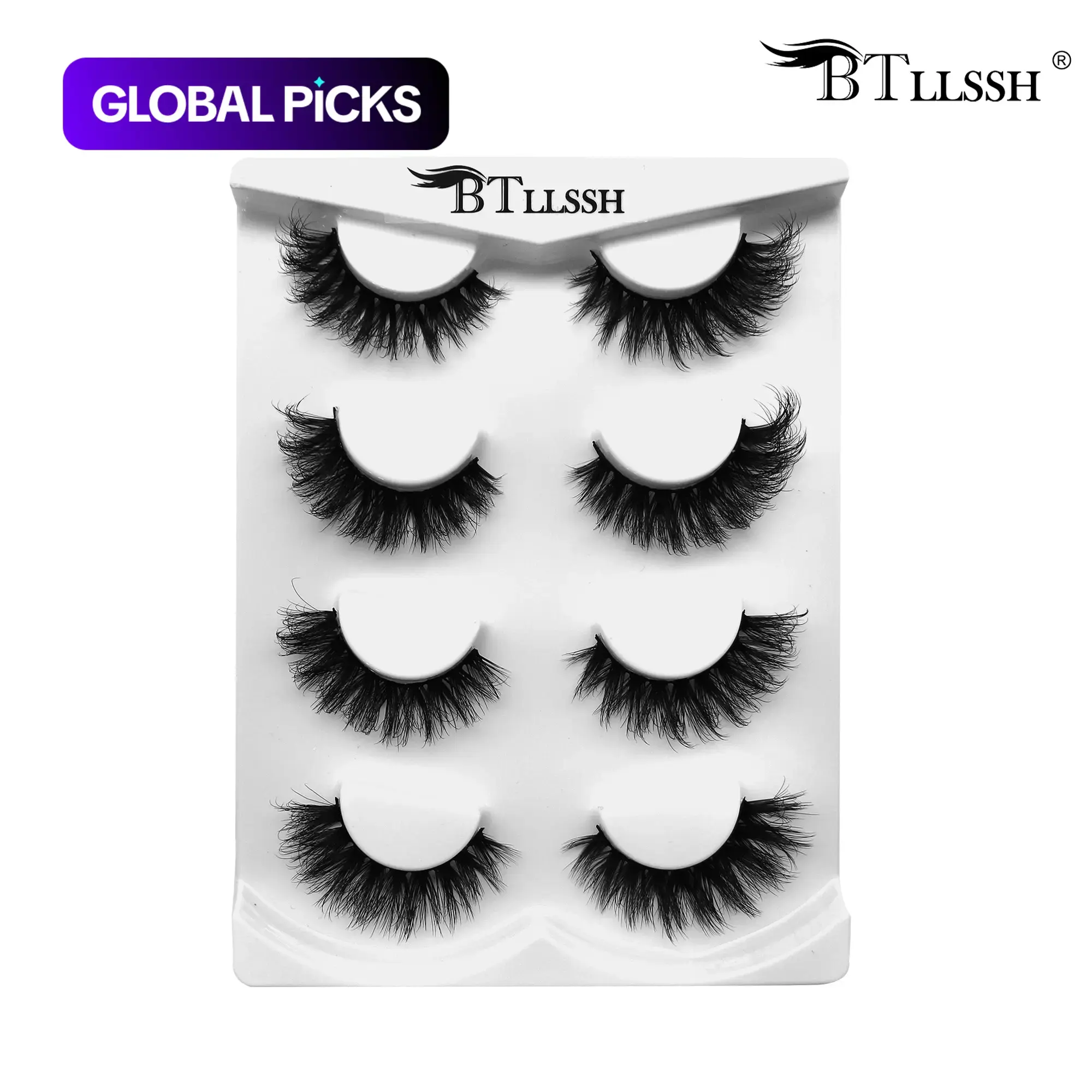 4 Pairs Volume Curl Cluster Lashes, Beauty Eyelash Clusters, Dense Curled False Eyelashes, 17 mm Fluffy Lashes for Lengthening and Volumizing #GLOBAL PICKS