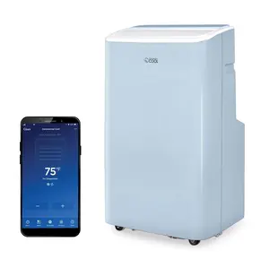 Commercial Cool Smart Portable Air Conditioner 9,000 BTU (6,350 BTU SACC), Dehumidifier & Fan, Bedroom AC Unit with 2 Remote Controls & Covers up to 400 Sq. Ft., Wi-Fi Enabled, CCP6JB, Light Blue