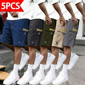 Men’s Cargo Shorts 5-Pack, Multicolor Assortment, Hardcore Workwear Fit, Drawstring Waist — Perfect for Daily Commuting and Outdoor Activities