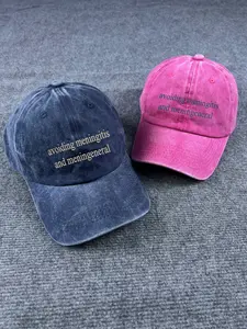Funny Avoiding Meningitis & Meningeneral Hat, Relatable Humor Cap, Sarcastic Adult Joke Baseball Hat, Viral Meme Hat Gift