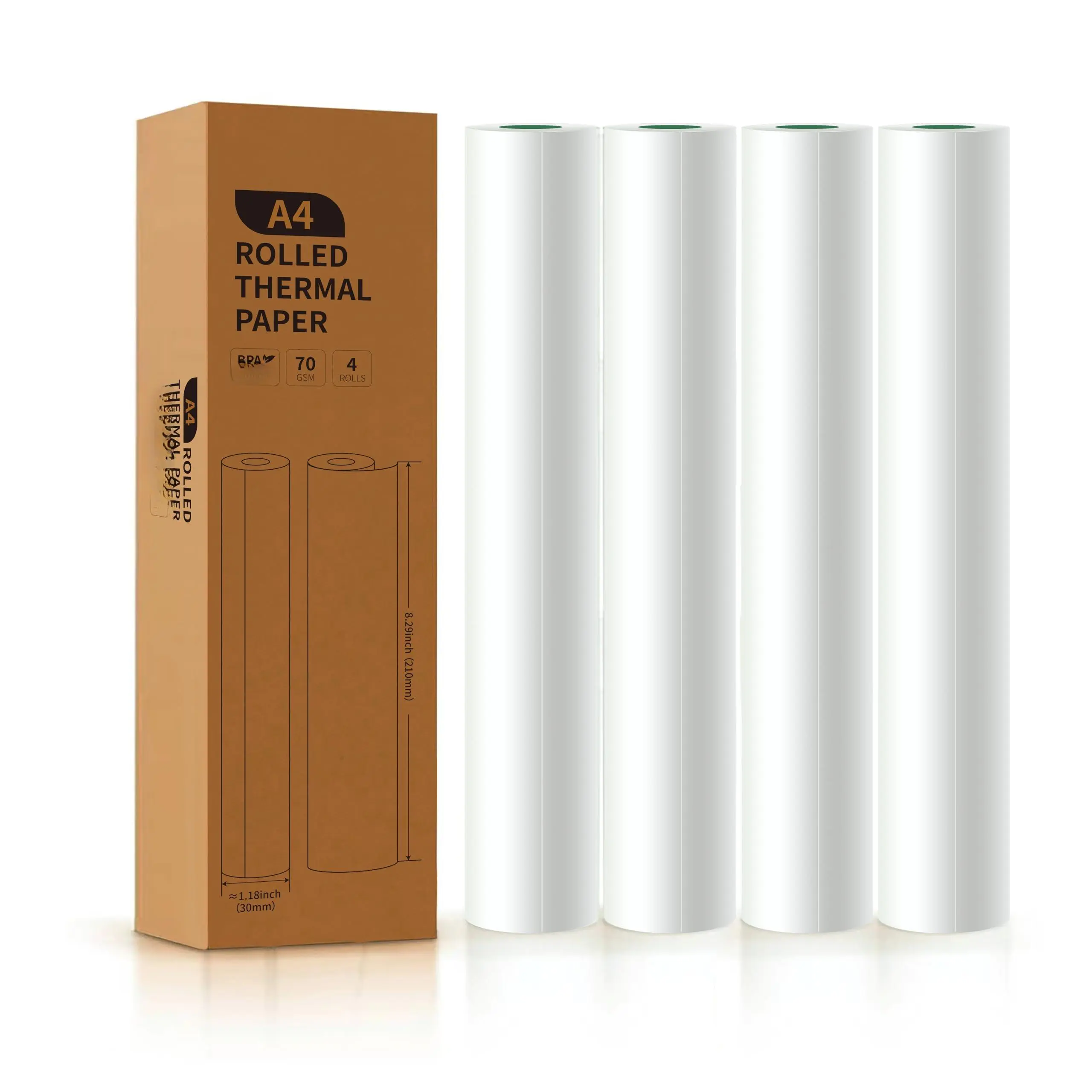 A4 Thermal Printer Paper 4 Roll  8.3 Inches Wide Fax Compatible With Peripage A40 M08f Mt810 And Other Portable Printers (4 Rolls | 8.3''x23')