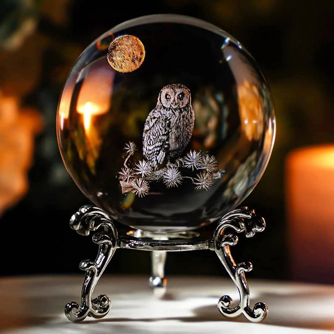 Owl Design Artificial Crystal Ball for Mean Girls Decorations, 1 Count Creative Decoration Craft, Desktop Ornaments for Home Decor, Summer Gifts for Friends