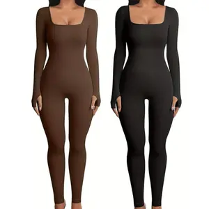 Women's Yoga Sports Fitness Jumpsuit Workout Long Sleeve Square Collar Clothing athletic  dress Women's Heart Print Cami Pajama Set Ruched Sexy One-Piece Swimsuit Women's Stretch Gym Jumpsuit Plus Size High Waist Yoga Pants High Waist Tummy Control Flare