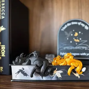 3D printed sleeping dragon design bookend, 1 creative dragon decoration, desktop home, office and school decoration, home decoration accessories, cute collectible figurines