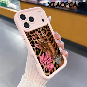 Fashion Creative Leopard print English Clock That Tea Design  Pattern Design Soft silicone Case for iPhone 17 Pro Max Air 16 15 14 Plus 13 12 11 Straight Edge Drop-Resistant All-inclusive lens Rugged Durable Cover Shell Gift