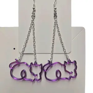 215) Cat on Chain Earrings!