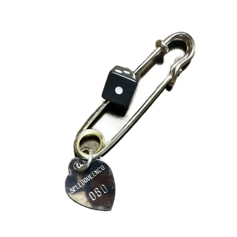 SpeedQueenco Vintage Dice Keychain with Heavy Duty Pin, Stainless Steel Tag & Unique Design - Made in USA