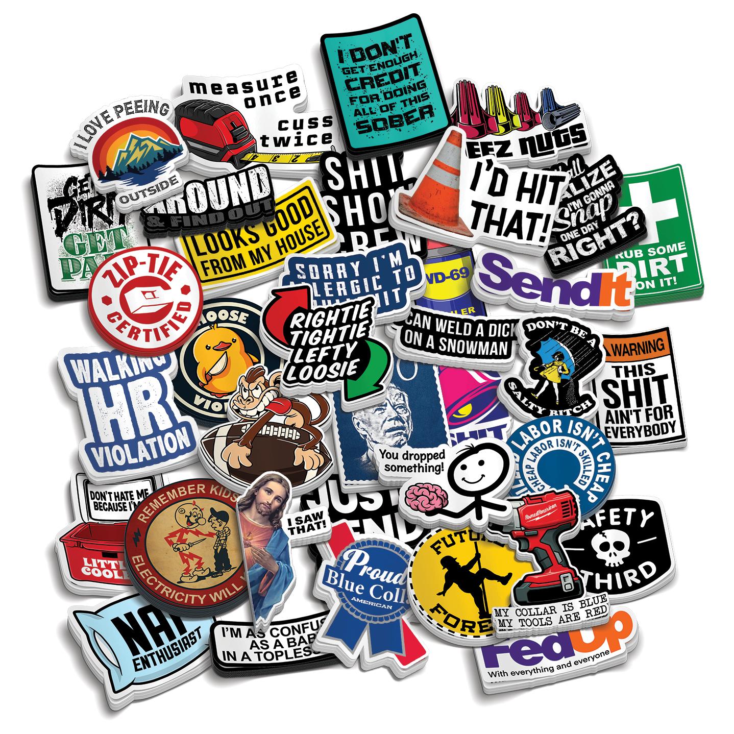 Hard Hat Stickers - Best Seller Packs