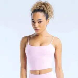 dfyne Women Sports Bra Longline High Support with Tummy Control Workout Running Yoga Tank Top