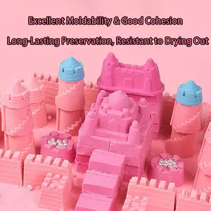 3.3lbs Kinetic Sand Set with Inflatable Sand Table, Pink Blue Play Sand Kit with Storage Bucket, Molds & Tools, Montessori Sensory Toys for Kids Toddlers, Fine Motor Skills Indoor Play, Get Kids Off Screens, Perfect Birthday Christmas Gift for Boys Girls