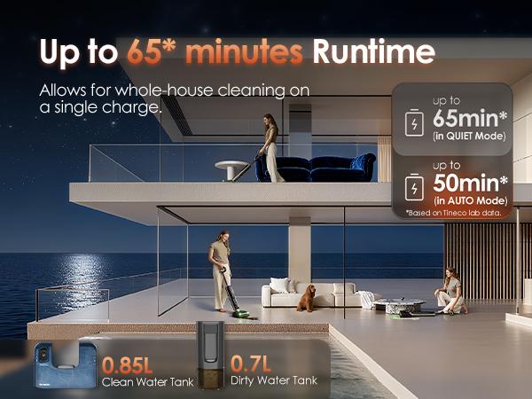 Tineco Floor ONE S9 Master Wet Dry Vacuum Cleaner, ThermoBlast Tech & Hot Water Vacuum Mop, 23kPa Suction, 65 Min Runtime, 185°F Flashdry, 3.9inch Ultra-Slim Stretch Mop Tineco Floor ONE S9 Master Wet Dry Vacuum Cleaner, ThermoBlast Tech & Hot Water Vacuum Mop, 23kPa Suction, 65 Min Runtime, 185°F Flashdry, 3.9inch Ultra-Slim Stretch Mop