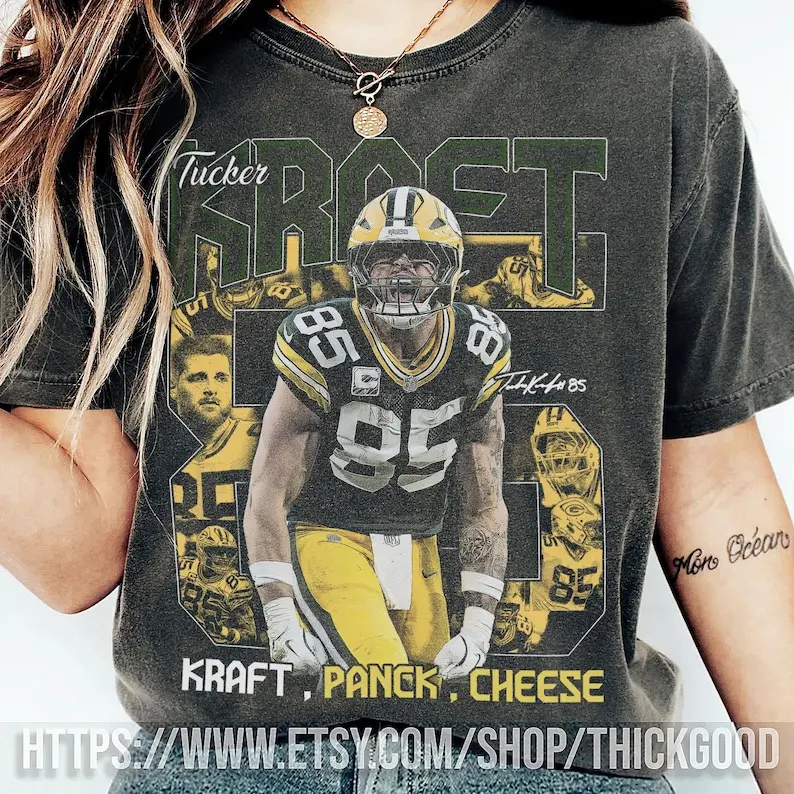 Comfort Colors Tucker Kraft Football Vintage Comfort Color Shirt, Tucker Kraft Bootleg 90s Shirt, Trending Game Day Football Tee, Sweater