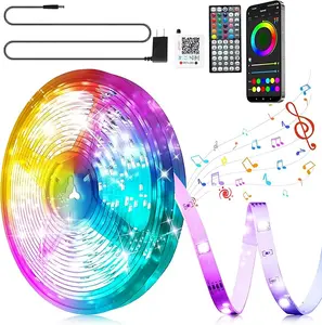 [New Deal] 1 Roll Led Lights for Bedroom 100ft, RGB Music Sync Led Strip Lights, Color Changing Led Light Strip with Remote & App Control, Lights for Gaming, DIY, Party Room Decor