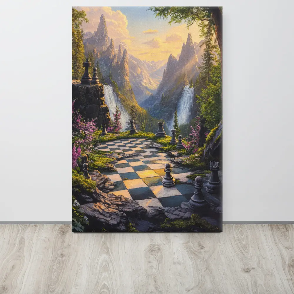 Majestic Wilderness Chessboard - 36x24 Inch Canvas Print