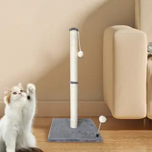 Cat Scratching Post, Large Sisal Scratch Post for Indoor Cats, Posts Trees with Hanging Ball, for Kittens & Adult Cats, Vertical Cat Scratch Pole, Sturdy Base, Pet Supplies