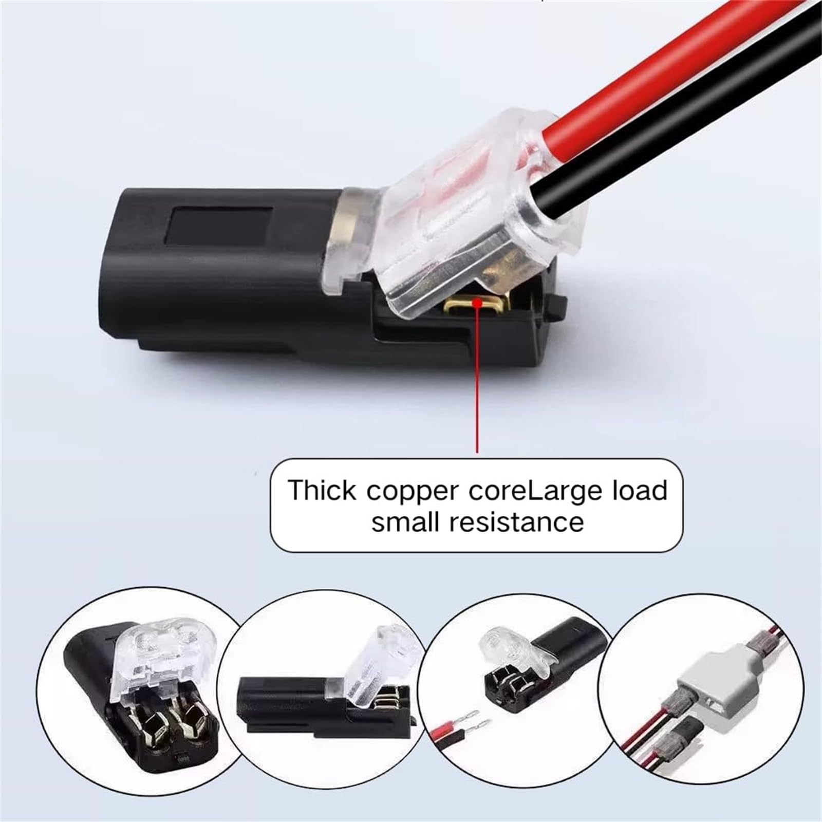 50pcs Double-Wire Plug-in Connectors with Locking Buckles, Quick-Clip Fasteners Multi-Purpose Snap-On Blocks for Strip Light DIY Crafting, Low-Voltage Decoration & Model Kits