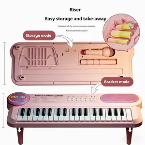 Piano keyboard with microphone -37 key portable music toy, suitable for children over 3 years old, can improve coordination ability and cultivate music interest, suitable for birthdays, Easter, ideal gifts for boys and girls