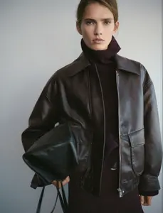 MANGO Women's Oversized faux leather jacket