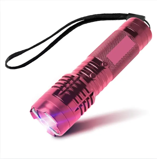 Rechargeable LED Flashlight Torch - Compact 120 Lumens, Rubberized Grip, pink, for Home Improvement, Outdoor Illumination