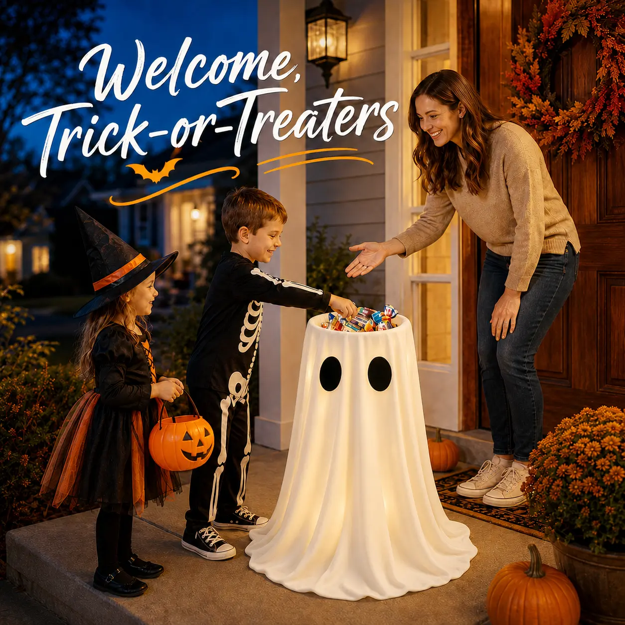 Ghost Halloween candy bowl decoration