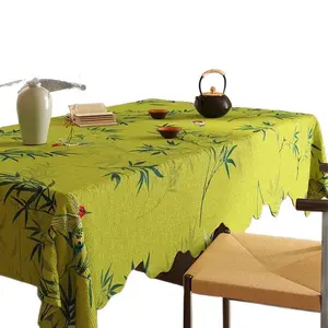 New Style Tea House Rectangular Tea Room Tablecloth Fabric Waterproof Oil Resistant Light Luxury High End Feel American Style Vintage