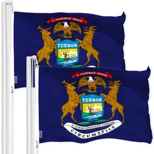 Michigan MI  3x5 Ft 2-Pack 150D Printed Polyester By G128