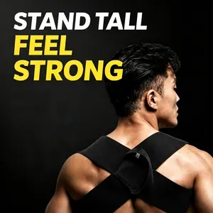 Adjustable Shoulder Support Strap, Posture Corrector and Back Straightener for Open Shoulder Training, Bench Press, Weightlifting and Daily Wear.Posture Corrector Shoulder Support Strap Back Support Brace Posture Trainer belt school fit