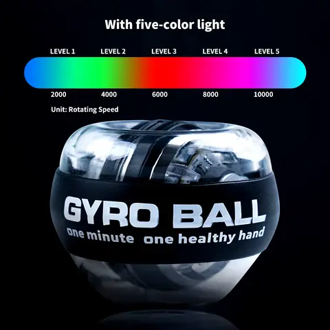 LED Wrist Power Trainer Ball Self-Starting Gyro Ball Power Ball Arm Hand Muscle Force Fitness Exercise Equipment Strengthener Does not apply