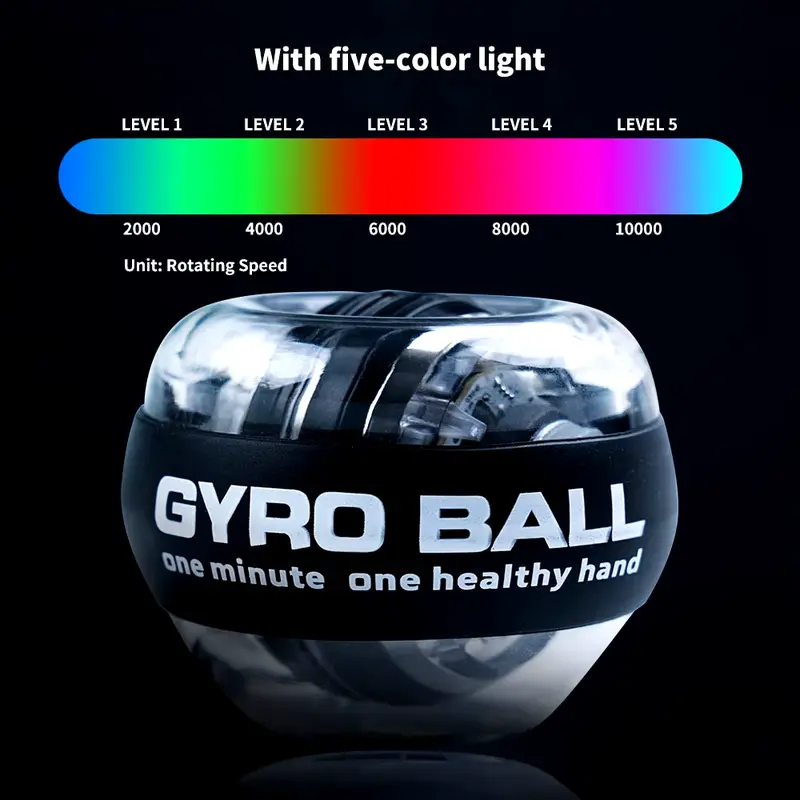 LED Wrist Power Trainer Ball Self-Starting Gyro Ball Power Ball Arm Hand Muscle Force Fitness Exercise Equipment Strengthener Does not apply