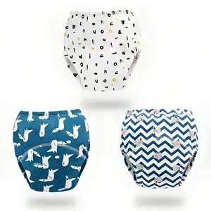 3pcs Reusable Kids Training Pants, Cartoon Print Potty Learning Underwear, Leak-Proof Diapers for Boys & Girls, Newborn Size Up to 5kg