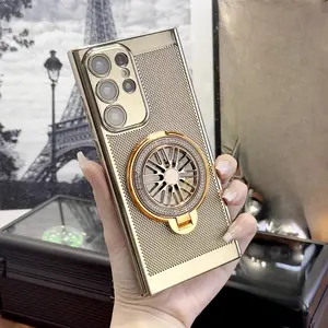 Suitable for Samsung series, ultra-thin rotating gyroscope bracket, hollowing process, coated mobile phone case, ultra-thin feel, lens protection