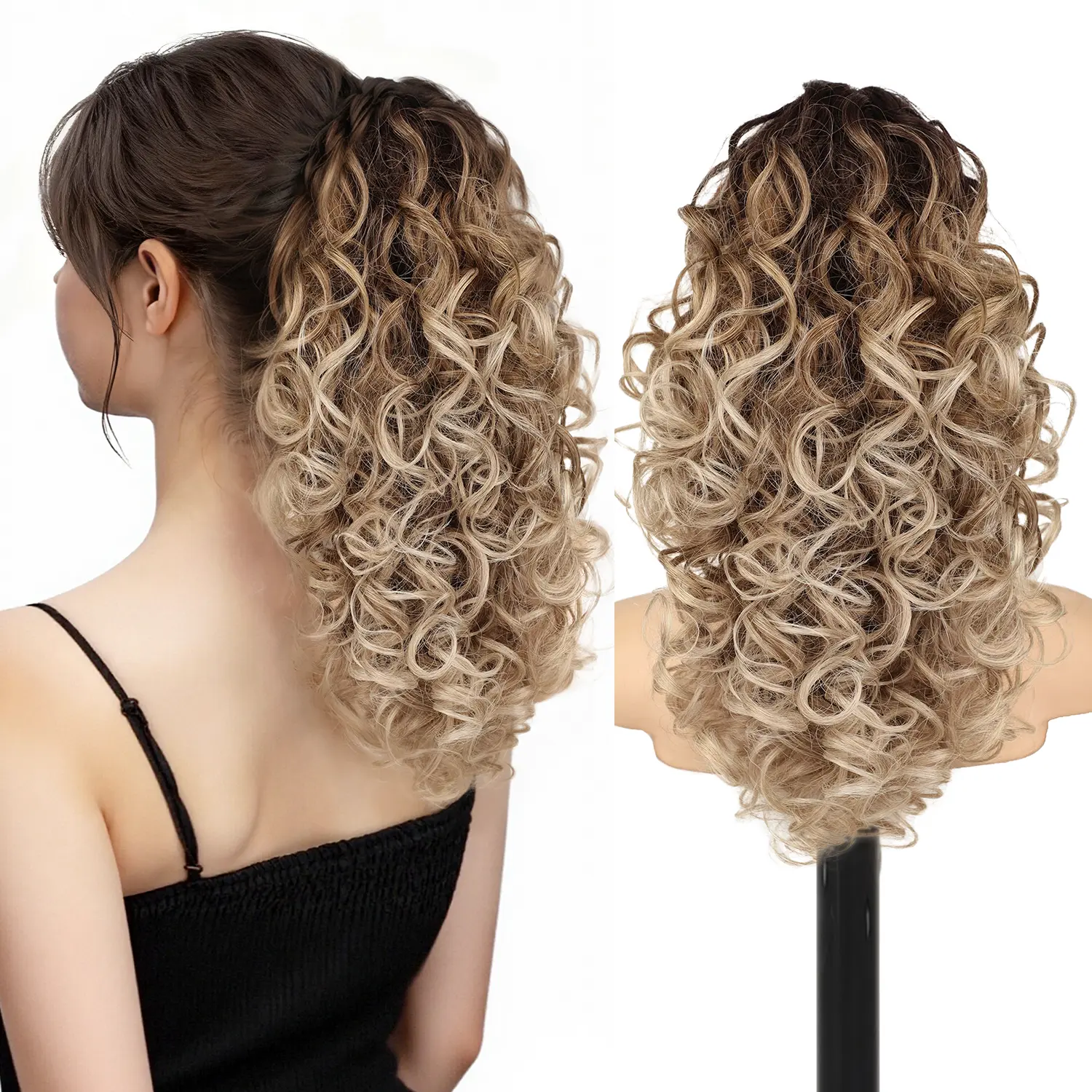 Ombre Black to Brown Mix Blonde