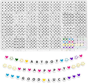 1400 PCS Letter Beads for Jewelry Making Kit, 28 Styles Alphabet Beads for Friendship Bracelets Assorted Preppy Beads with Storage Case