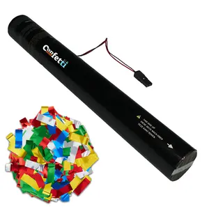 Electric Confetti Cannon 32" with Multicolor Metallic Confetti for Indoor Parties and Special Occasions