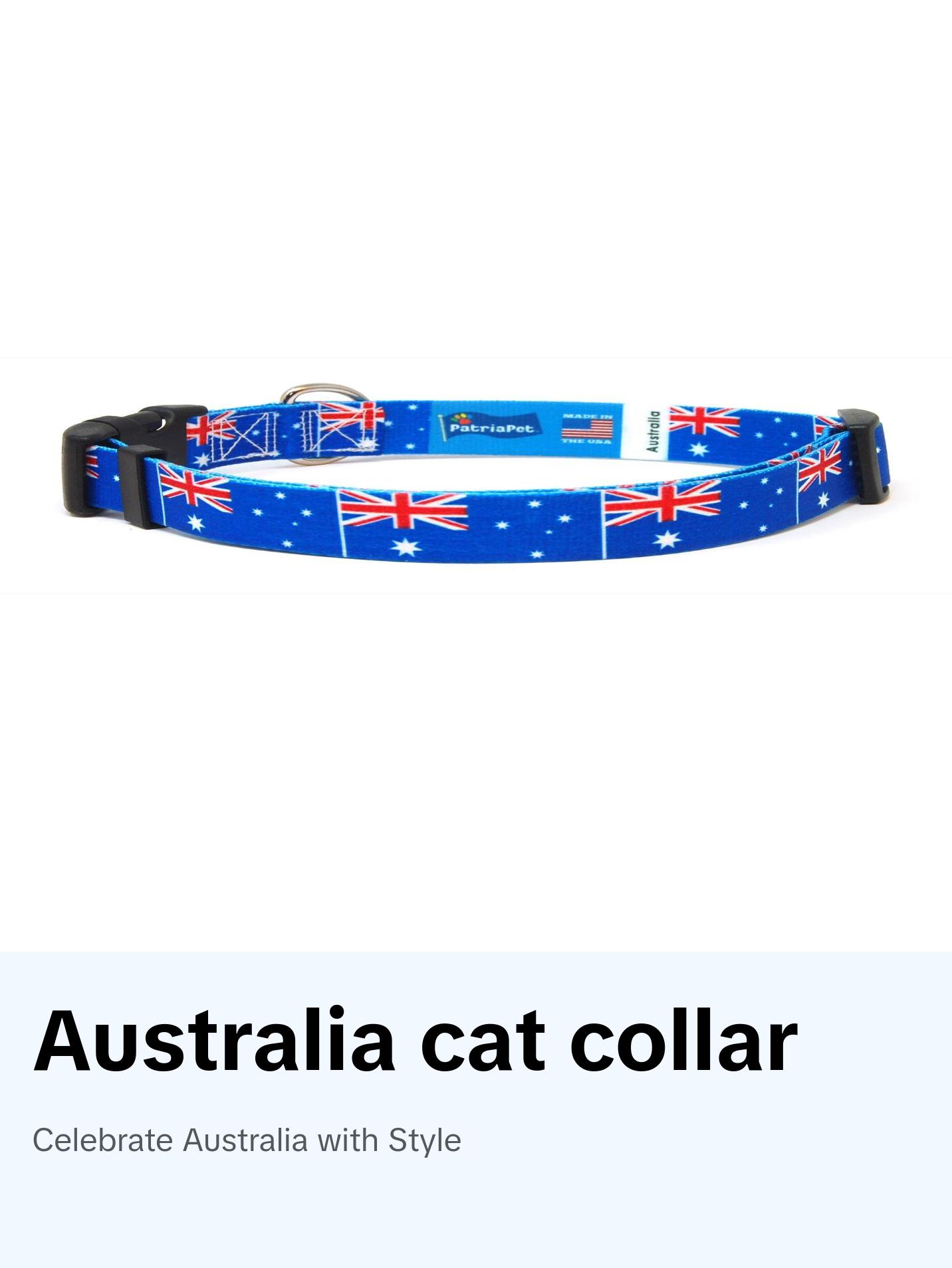 Australian Cat Collar | Great For National Holidays, Festivals, Parades, Sporting Events, Pride Events