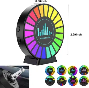 RGB Sound Rhythm Light, USB Rechargeable Music Activated Ambient Lighting for Car, Home, Gaming & Party Decor