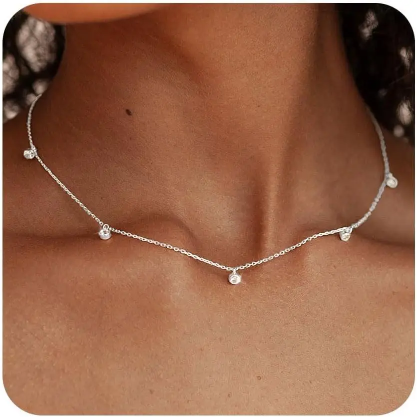 A- Diamond Necklace-Silver