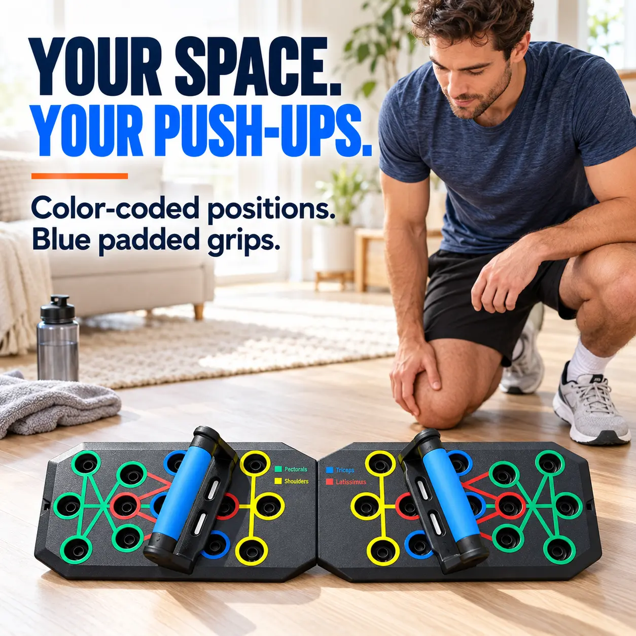 30-in-1 Foldable Push Up Board, Portable Pushup Stand， Strength Training Fitness Equipment Home Gym Portable Exercise Equipment Full Body Workout at Home